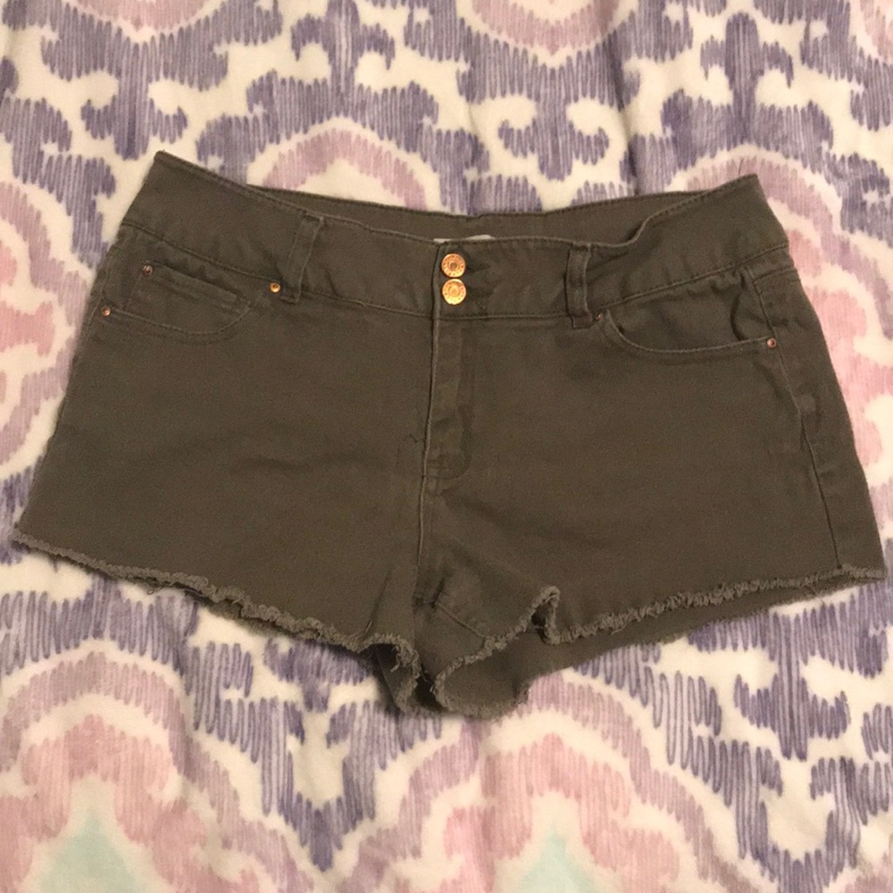 Army Green Jean Shorts